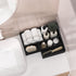 Black Bamboo Kitchen Drawer Organizer Bins, Stackable for Silverware, Utensils, Cutlery, 9" x 3" x 2.5"