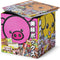 Dagashi Japanese Anime Otaku Snacks Tin Storage Box - 4x4-Inch Metal Novelty Stash Container with Pop Top Lid