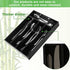 Black Bamboo Silverware Organizer - 10 In Utensil Tray for Kitchen Drawer, Cutlery Flatware Organizer