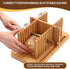 BLUBYEES Bamboo Bread Slicer for Homemade Bread with Crumb Tray & Storage Box Adjustable Slicing Guide for Sourdough
