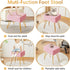 4 Teddy Velvet Stool Chair, Footrest Footstool Ottoman, Small Side Table, with Metal Legs, Step Modern Stool, Anti-Slip