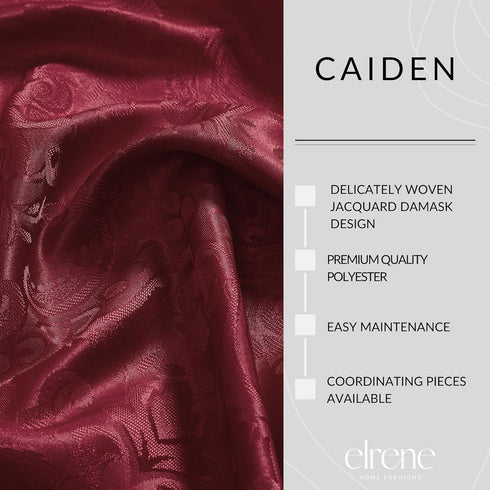 Elrene Home Fashions Caiden Elegance Damask Fabric Placemats, 13" x 19", Cranberry, Pack of 4