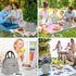BALORAY Insulated Lunch Bag for Women Men, Reusable Lunch Tote for Work, Picnic, Travel, Black White Stripes