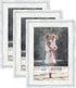 Icona Bay 4x6 Picture Frames, 3 Pack, Cloudy White Cape Cod Style Photo Frames for Table Top or Wall Mount