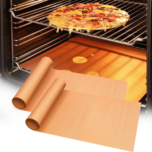 UBeesize 2 Pack Large Copper Oven Liners, 16x24 Inch, BPA and PFOA Free, Heavy Duty Non Stick Teflon Mats