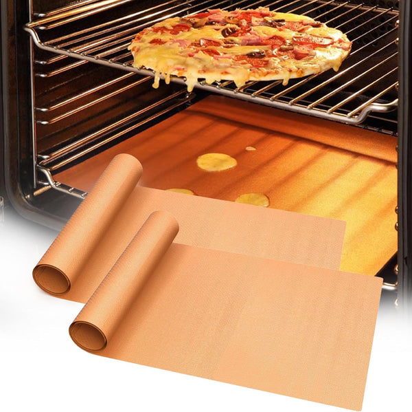 UBeesize 2 Pack Large Copper Oven Liners, 16x24 Inch, BPA and PFOA Free, Heavy Duty Non Stick Teflon Mats