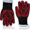 Red BBQ Gloves, 1472°F Heat Resistant, 13.4-Inch Non-Slip Silicone Kitchen Safety Gloves for Cooking and Grilling