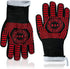 Red BBQ Gloves, 1472°F Heat Resistant, 13.4-Inch Non-Slip Silicone Kitchen Safety Gloves for Cooking and Grilling