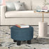 Joveco Small Foot Rest Stool Ottoman, Line Round Short Low Foostool for Chair, Under Office Desk, Living Room, Navy
