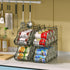 Sonyabecca 4-Pack Stackable Canned Food Organizer with Handles for Kitchen, Soda Can Organizer for Pantry Shelves, Wire