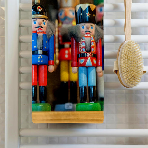 3D Rose Wooden Nutcrackers Towel, Christmas Market Mainz Germany, 15" x 22"