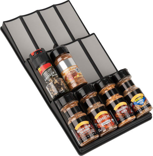 Spice Drawer Organizer - 3 Tier Kitchen Spice Rack Organizer for Drawer, Non-Skid Storage Tray