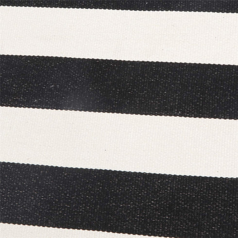 LEEVAN Black and White Rug, 2 x 3 Washable Cotton Woven Front Porch Mat, Layered Indoor/Outdoor Welcome Rug
