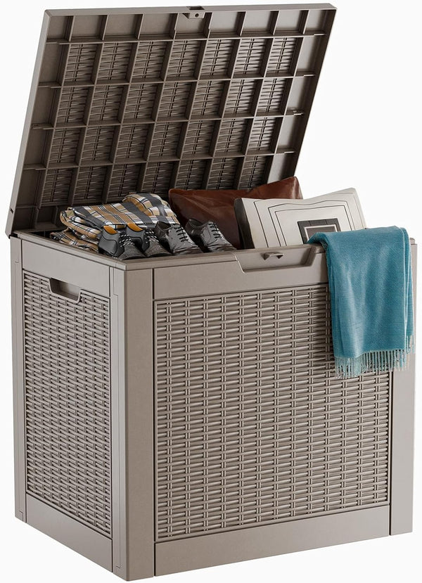 ROJIK Outdoor Storage Housing Deck Box - Waterproof Patio Furniture, Garden Tools,