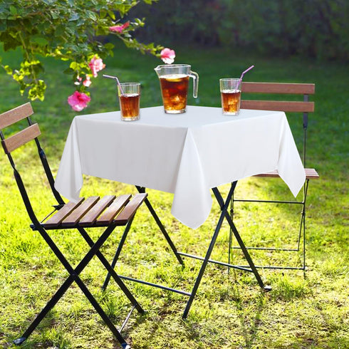 36 36 Inch 20-30 Inch sancua Small Square Tablecloth x White (Fits Tables), Stain and Wrinkle Resistant Washable Fabric