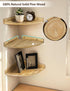 12x12 Inch Corner Shelves Wall Mount, Farmhouse Rustic Corner Floating Shelf with Cord Hole, Wooden Storage Organizer