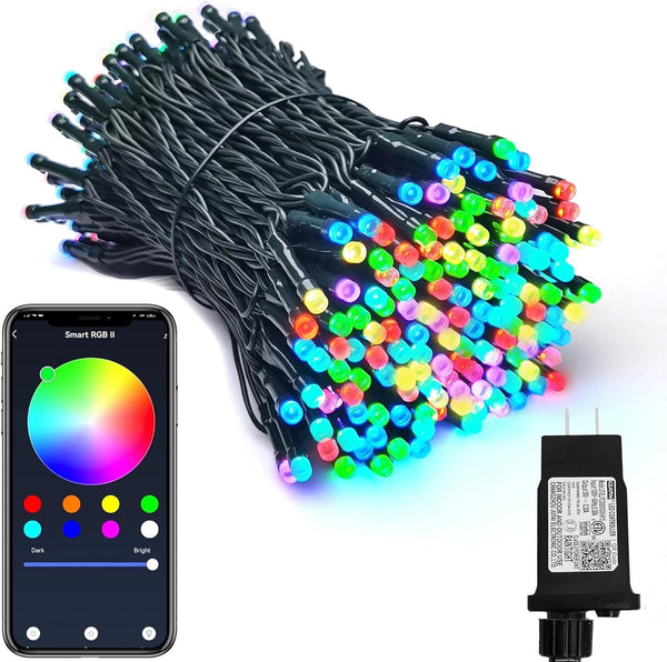 PMS Smart WiFi LED Christmas Lights, APP-Controlled RGB Fairy String Lights, Ideal for