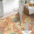 Lahome Moroccan Trellis Round Rug, 3ft Washable Non-Slip Soft Area Rug for Bedroom & Entryway, Red/Orange