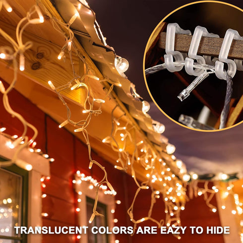 Holiday Light Clips, 100 Pieces Outdoor Christmas Light Clips for Gutter Hooks and Decoration