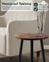 16 Inch 2pcs Round Wood Walut End Table, Small Stable Side Table for Nightstand Living Room Bedroom Sofa Couch Corner