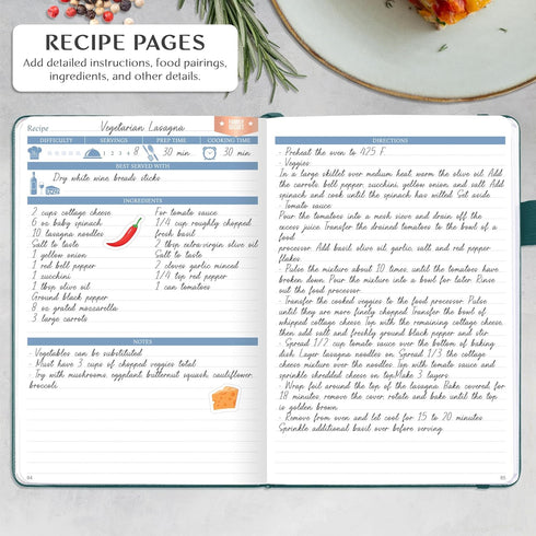 Legend Recipe Book – Blank Family Cookbook to Write In Your Own Recipes – Empty Cooking Journal, Hardcover, A5, 58