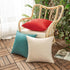 Woaboy Set of 2 Red Outdoor Throw Pillow Covers, Decorative Waterproof Farmhouse Linen Cushion Cases 16x16 inch