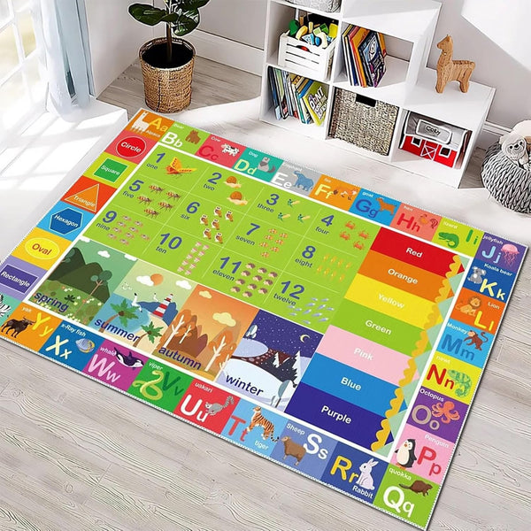 ABC Rug for Kids Playroom,Toddler Alphabet Mats Washable for Baby Area,Classroom,Play Room,Floor,Nursery(46ft