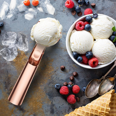 Frozen Premium Large Ice Cream Scoop with Trigger Ice Cream Scooper Stainless Steel, Heavy Duty Metal Icecream Scoop