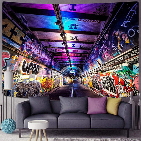 MEETSIOY Graffiti Wall Tapestry, 80x60 Inches Street Creative Art Hanging Decor GTLHMT1026