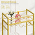 2 Bar Cart, Serving Cart for Home, Microwave Cart, Drink Cart, Wine Cart with Mirrored Shelves, Wine Holders, Glass