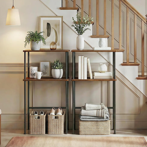 15.7" 2 BF40XG01 HOOBRO Narrow Console Table for Small Space, Entryway Table with Storage, Sofa Table with Shelves