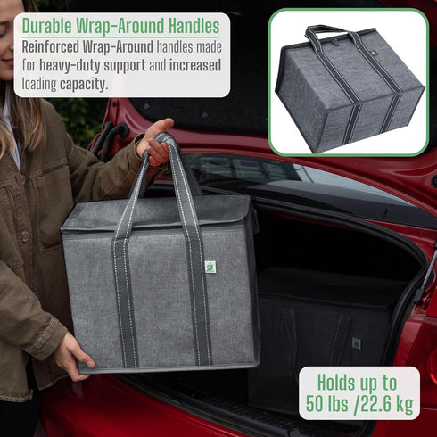 2 Pack 2 Pack) VENO Cooler Bag and Insulated Grocery Bags for Food Delivery, Collapsible Cooler. Reusable Shopping Bags