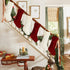 Unique Burgundy and Ivory White Knit Christmas Stockings, Pack of 6, 18"