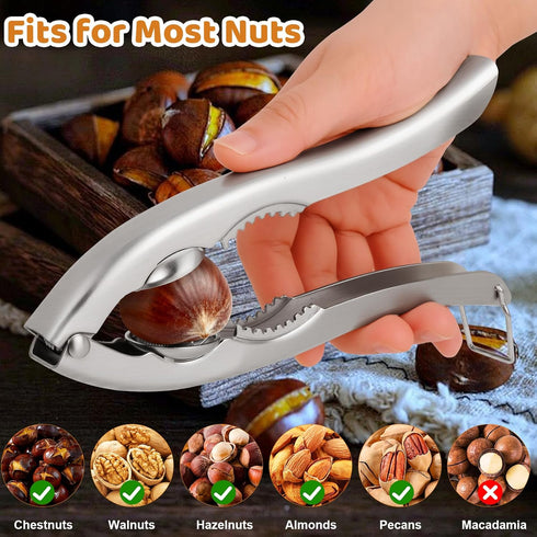 2 1 304 2 2 Upgraded In Chestnut Cutter Tool and Nut Cracker for All Nuts Stainless Steel Walnut Cracker Chestnut