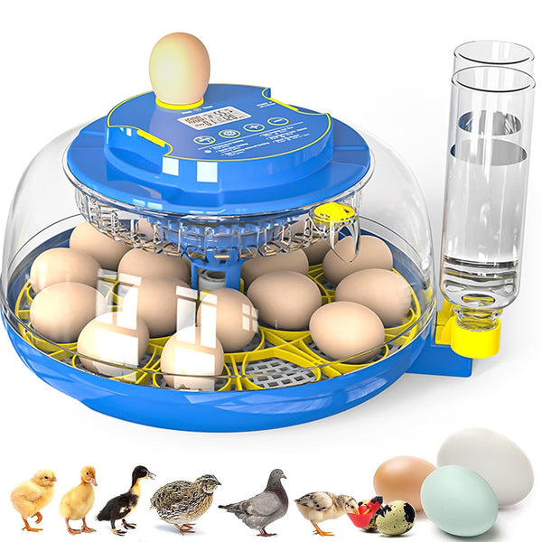Egg Incubator, Adjustable Turning Time, Humidity and Hatch Day Display,Egg Candler,Automatic External