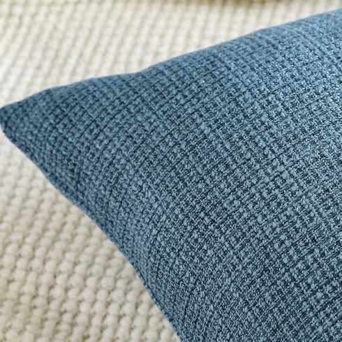 OTOSTAR Linen Throw Pillow Covers Set of 2 Decorative Square Pillowcases Cushion Covers 22x22 Inch for Home Decor Sofa Bedroom Car 55 x 55 CM Blue by OTOSTAR