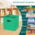 Black Foldable Storage Cubes, Set of 3 Fabric Organizer Bins with Dual Handles for Home Organization (Green)