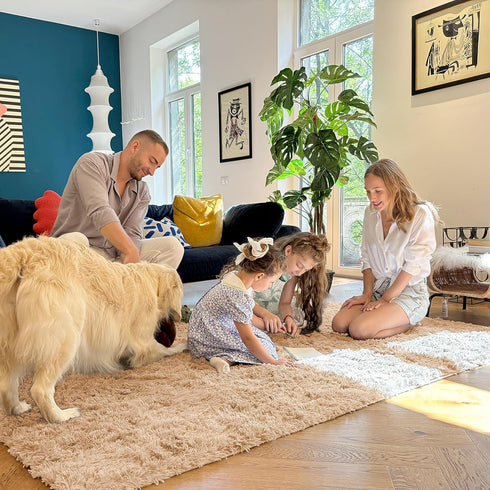 3x8 OLANLY Machine Washable Runner Rugs for Hallway, Soft Fluffy Shaggy Bedside Rugs for Bedroom, Living Room, Indoor