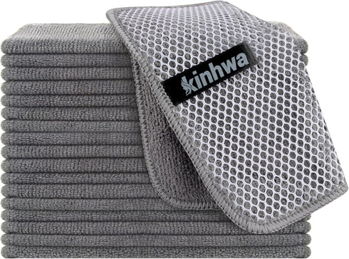 KinHwa Kitchen Washcloths for Dishes Absorbent Microfiber Dish Cloths Quick Dry Dish