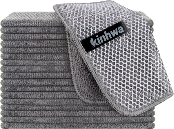 KinHwa Kitchen Washcloths for Dishes Absorbent Microfiber Dish Cloths Quick Dry Dish