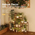 3 7 Bamworld Plant Stand Indoor with Flower Fairy Lights Battery Plant Shelf Wood Plant Rack for Multiple Plants Tiers