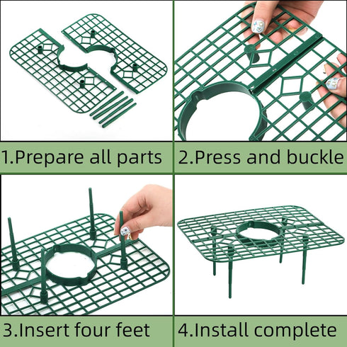 20 Pack 4 Pumtus Square Strawberry Supports, Strawberry Growing Rack with Sturdy Legs, Plastic Strawberry Plant Stand