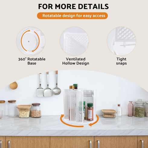 Rotating Paper Cup Dispenser with 4 Compartments, Removable Plastic Cup Storage & Lid Holder for Kitchen Countertops