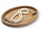 16" x 11.8" Oval Wood Decorative Tray with 58" Bead Garland, Farmhouse