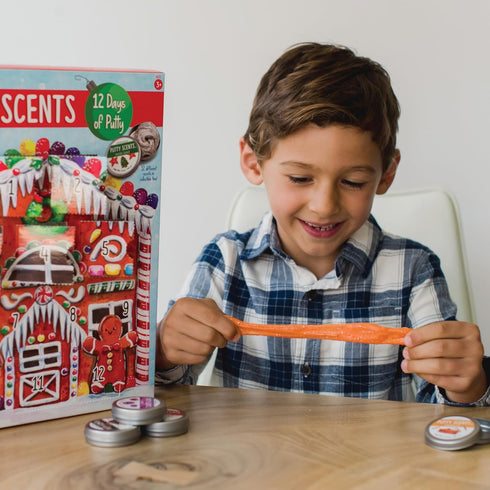 Countdown 12 12 6+, MindWare Putty Scents Calendar, Days of Scented Putty with Resealable Tins, Sensory Fidget Activity