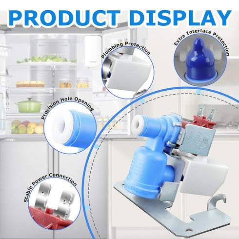 WR57X10033 Refrigerator Water Inlet Valve for GE Kenmore Hotpoint, Replace WR57X110, WR57X0102, WR57X102, WR57X90,