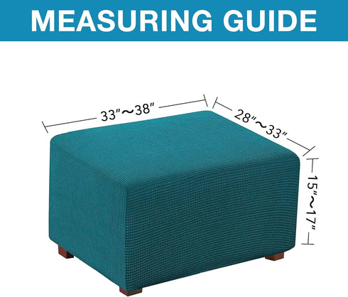 Flamingo P Oversized Spandex Jacquard Ottoman Slipcover, Stretch Storage Cover Protector (X-Large, Deep Teal)