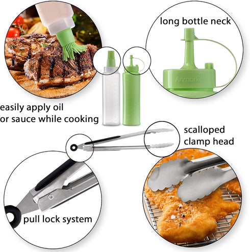 Metal Spatula Set of 6 - Griddle Accessories Kit for BBQ Grill, Flat Spatula, Pancake Flipper, Hamburger Turner