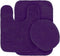 Fancy Linen 3pc Solid Non-Slip Bath Mat Set, U-Shaped Contour Rug, Mat, Toilet Lid Cover - Dark Purple