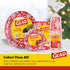 Glad Disposable Aluminum All-Purpose Pans in Red & White Snowflake Pattern, 2ct with Lids, Durable Foil Steam Pans